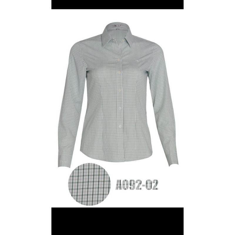 Áo sơ mi nữ Thái Hòa mã A092 sọc caro vải sợi tre pha cotton có size đại