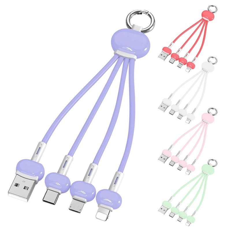 Dây Cáp Sạc 3.4A 3 Trong 1 Micro USB Type C Cho Điện Thoại Di Động