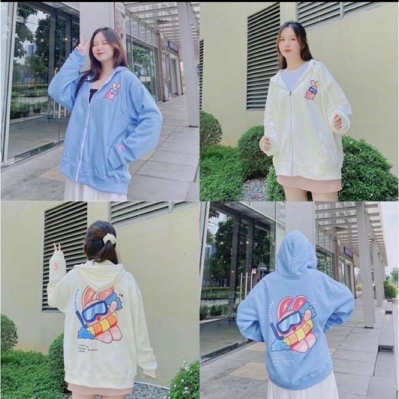 ÁO KHOÁC NỈ NỮ IN HOẠT HÌNH CUTE XĨU, ÁO KHOÁC NỮ CHỐNG NẮNG NỈ FORM RỘNG HÚT ẨM TỐT PHONG CÁCH DỄ THƯƠNG | BigBuy360 - bigbuy360.vn