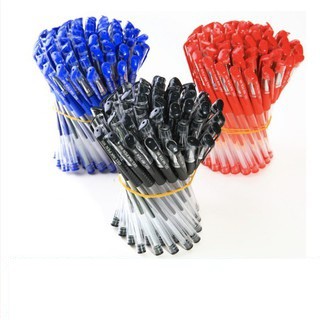 Set 50-100 bút bi nước văn phòng : 3 màu xanh - đỏ - đen