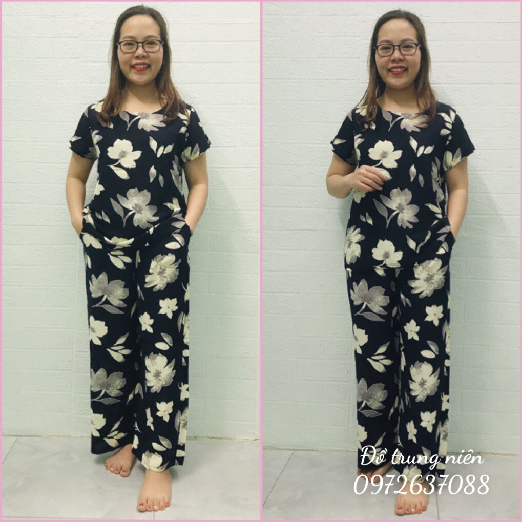 Bộ Đồ Trung Niên Chất Lanh Quần Dài Áo Cộc- Bộ Dành Cho Người Lớn Tuổi