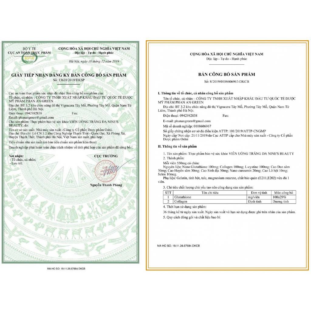 CHÍNH HÃNG Viên Uống Trắng Da, Mờ Nám, Giảm Nếp Nhăn Nines Beauty | Thế Giới Skin Care