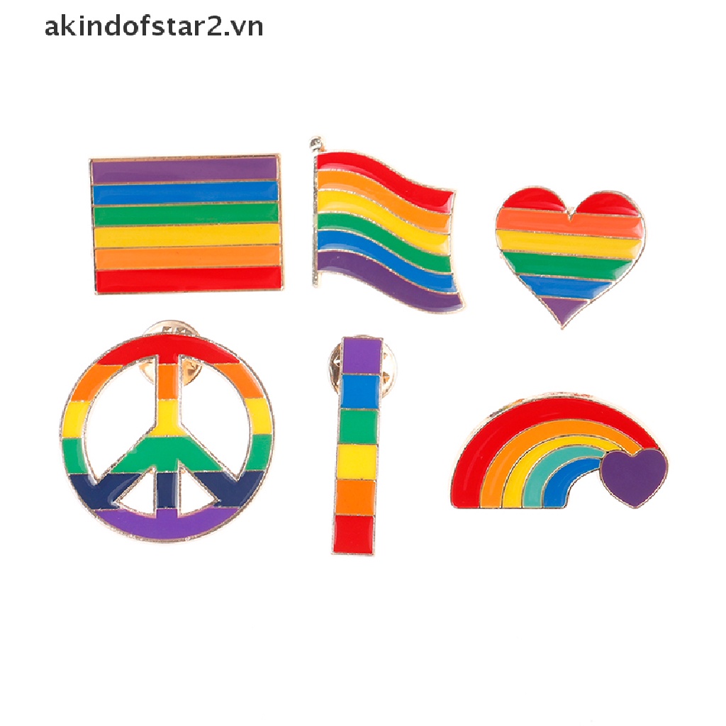 Ghim cài áo hình trái tim biểu tượng LGBT bằng kim loại tráng men sáng tạo 2.vn}