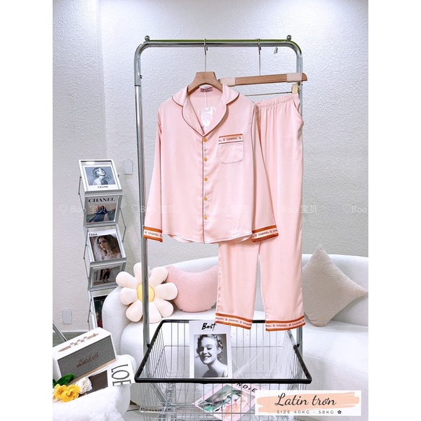 Đồ bộ nữ pijama lụa latin trơn TDQD in viền siêu đẹp Boo Boo