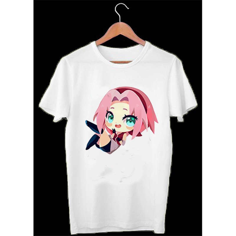 Áo thun Cotton Unisex - Nhân vật Haruno Sakura - Naruto - Chibi - Haruno Sakura chibi dễ thương