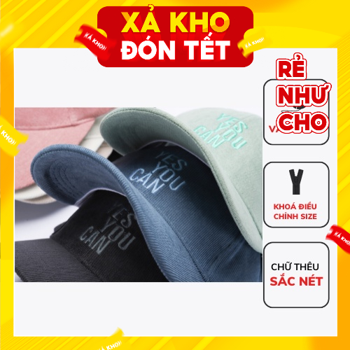 Mũ Lưỡi Trai Nam Nữ Jussy Fashion Nón Kết Yes You Can Phong Cách Nón Lưỡi Trai Chất Vải Nhung Gân Dày Mịn Thoáng Mát