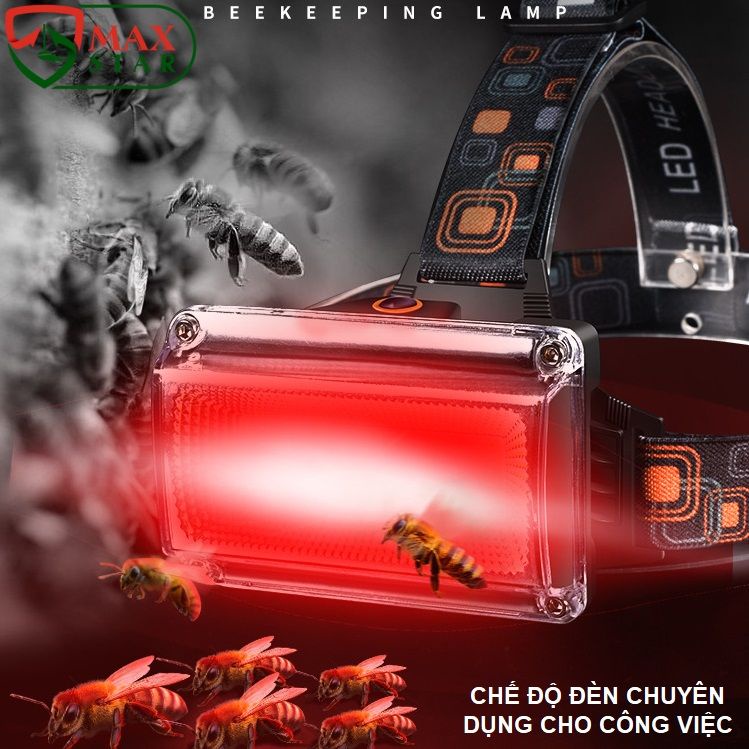 HOT Đèn LED đội đầu 3 màu gài mũ bảo hộ siêu sáng tỏa rộng 3 pin 18650 đi kèm cao cấp