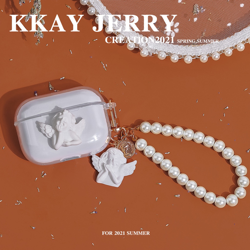 Vỏ Bảo Vệ Hộp Đựng Tai Nghe compatible for airppods 1/2 Gen Pro 3 2021 i12 Pro mini 4 Hình Thiên Thần Dễ Thương