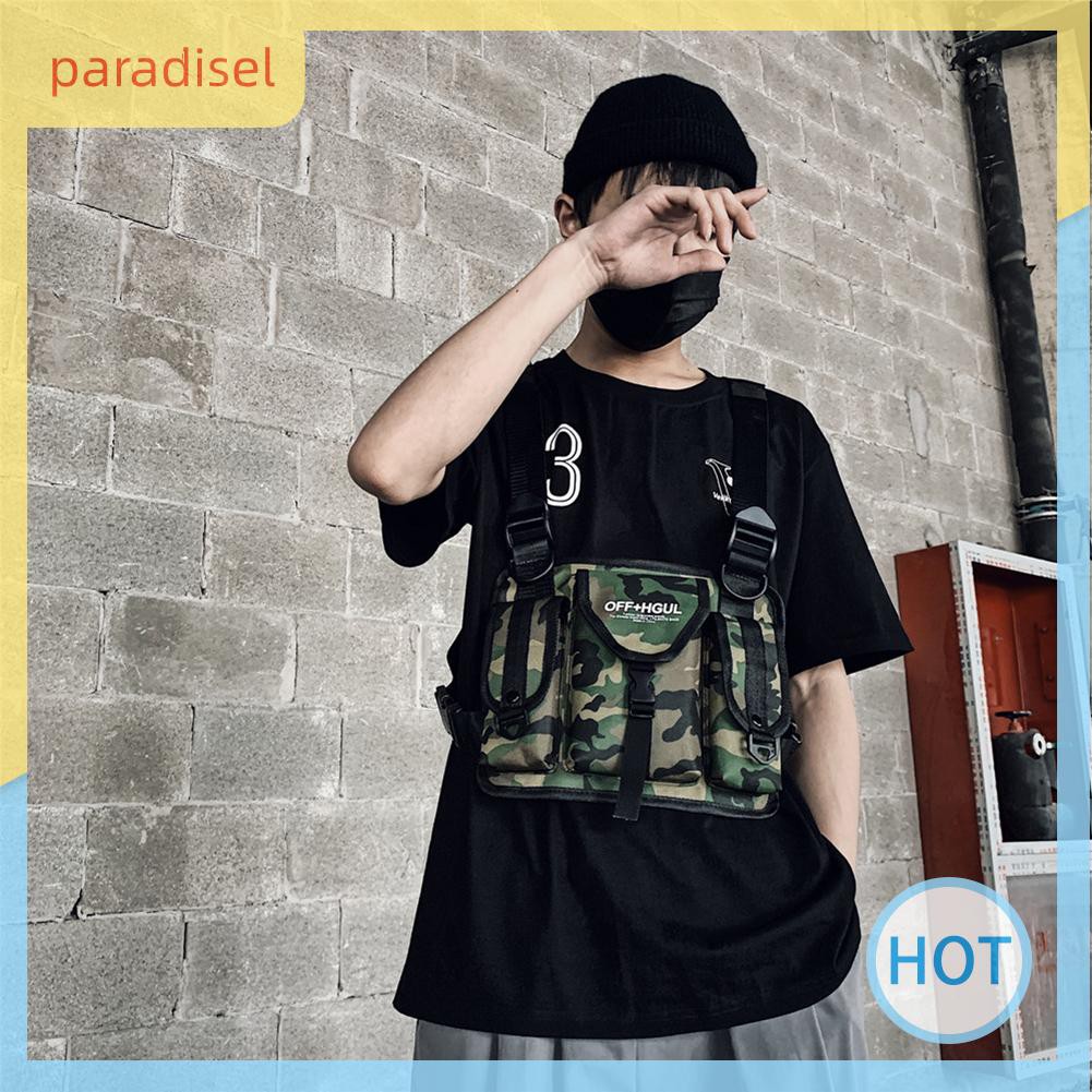 Túi đeo ngực phong cách hiphop đường phố thời trang nam nữ đa năng