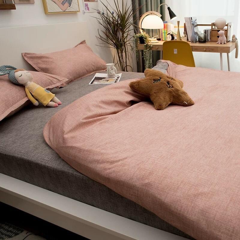 Bộ chăn ga gối Cotton Poly nhập khẩu - chăn ga gối họa tiết đáng yêu (Miễn Phí Bo Chun Toàn Bộ)