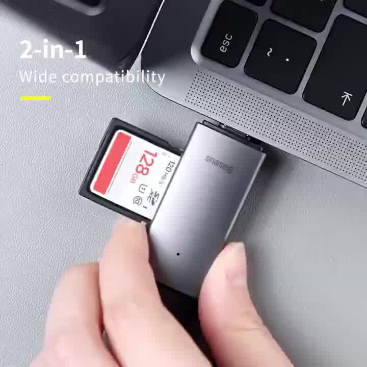 Đầu đọc thẻ nhớ đa năng tốc độ cao Baseus Lentil - Hỗ trợ truyền dữ liệu 5Gbps - Tương thích mọi hệ điều hành | BigBuy360 - bigbuy360.vn