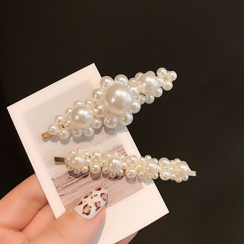 QADCOL Kẹp Tóc Đính Ngọc Trai Giả Thời Trang Hàn Quốc Dành Cho Nữ