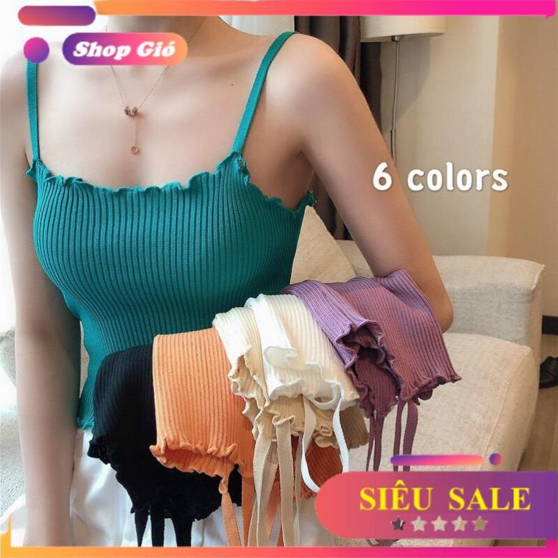 áo hai dây dệt kim nhún cổ mẫu thiết kế mới hot nhất năm
