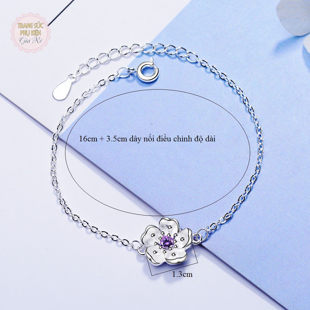 Lắc tay hoa anh đào LT44 nhỏ xinh bạc S925