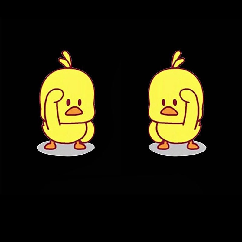 Đèn LED Laser Chiếu hình Logo động vịt và picachu gắn Oto Xe máy Kèm Cáp Sạc USB