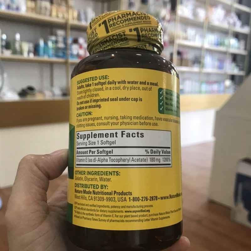 Vitamin E 400 IU Nature Made Hàng Mỹ | BigBuy360 - bigbuy360.vn