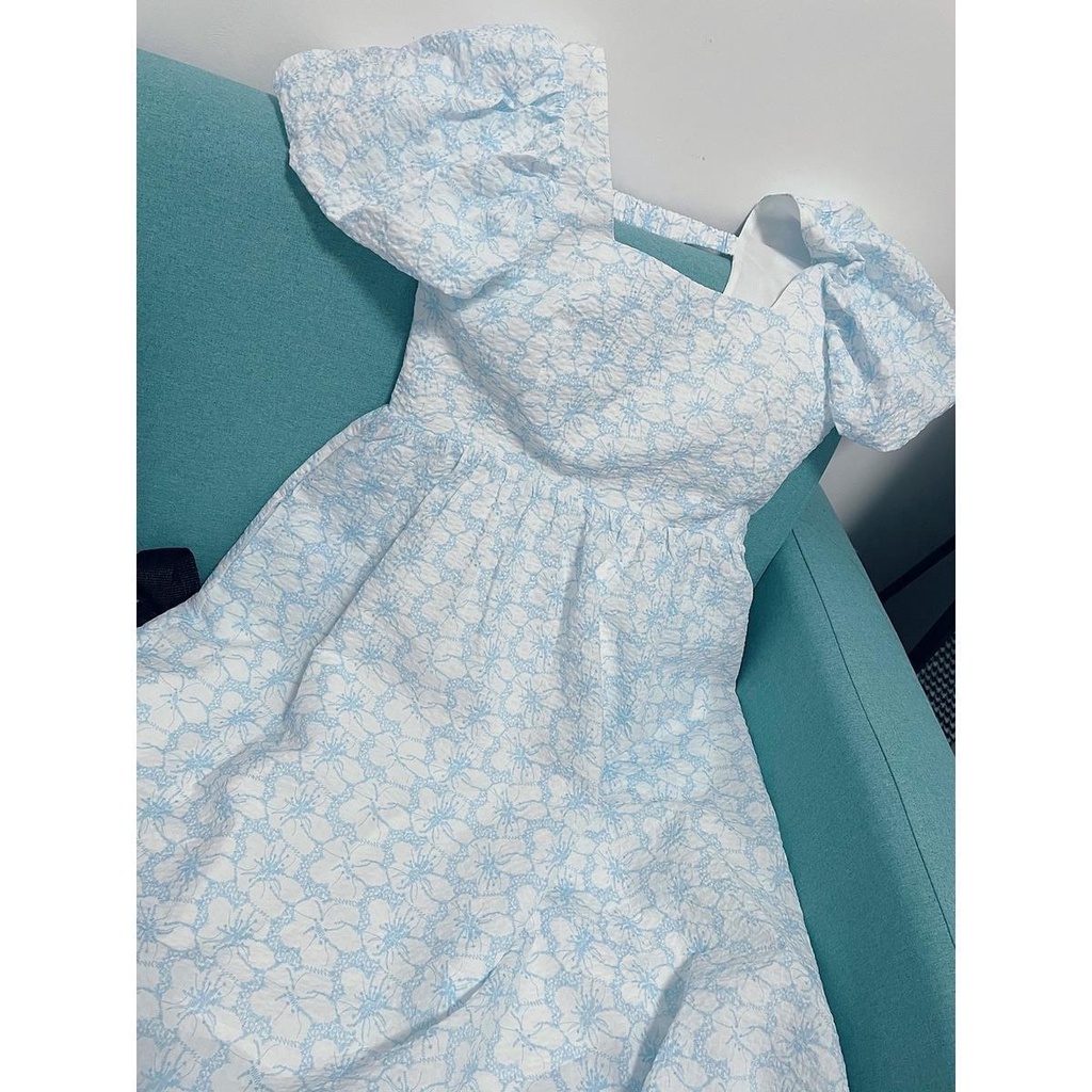 Đầm Midi Dáng Chữ A In Họa Tiết Hoa Nhí Xinh Xắn Thời Trang Mùa Hè Cho Nữ