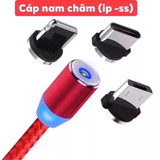 Dây cáp sạc nam châm 3 đầu cao cấp sạc nhanh