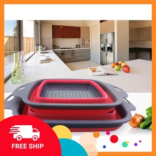 [FREE SHIP] Bộ 2 Rổ Xếp Gọn Vuông Cao Cấp