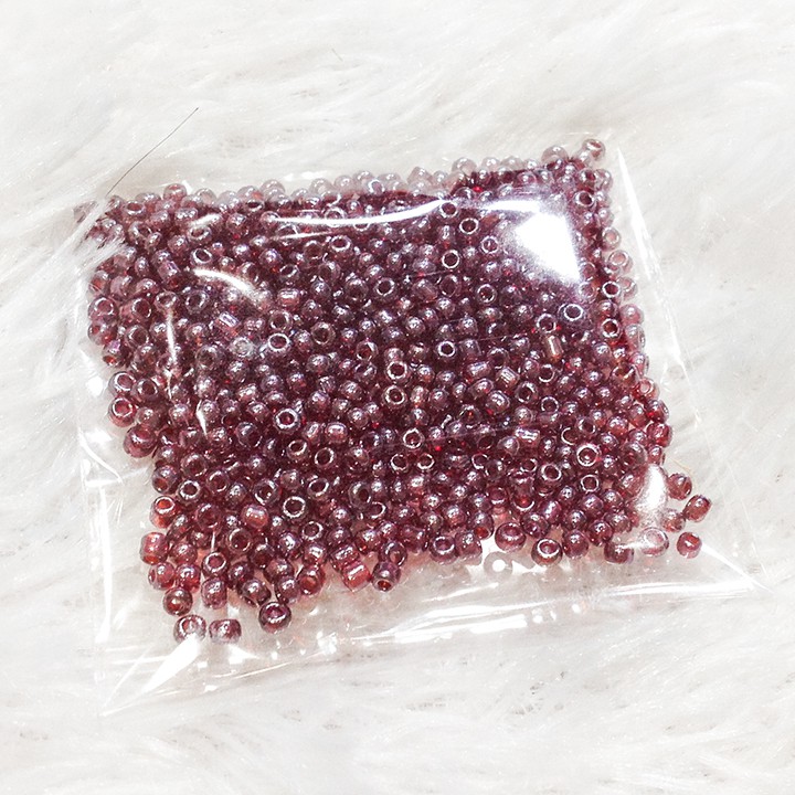 Hạt cườm kết áo nhiều màu tone tím 2mm trang trí váy đầm