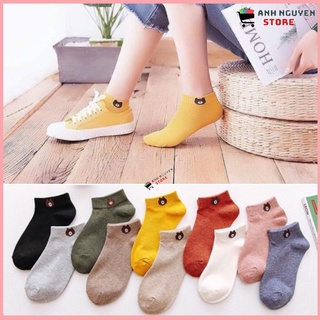 Set 10 đôi tất gấu hàng đẹp siêu cute kèm túi