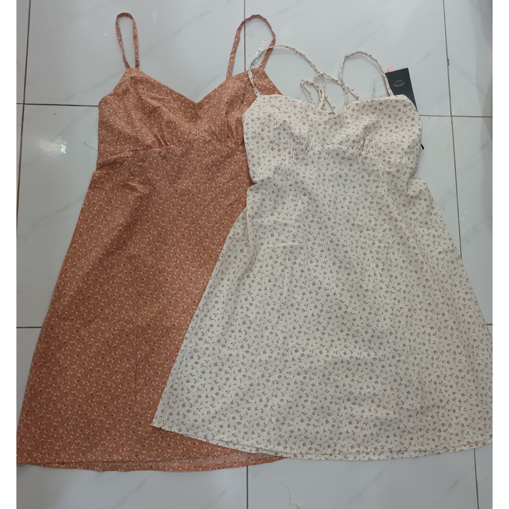 BIGSIZE Đầm lụa hai dây hoa nhí