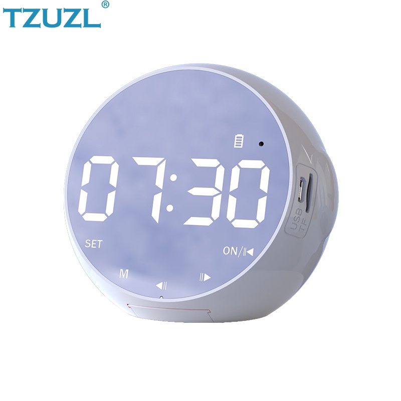 Loa bluetooth không dây TZUZL T2 siêu trầm có đồng hồ báo thức hỗ trợ thẻ nhớ TF/ điện thoại/ FM/ radio tiện dụng