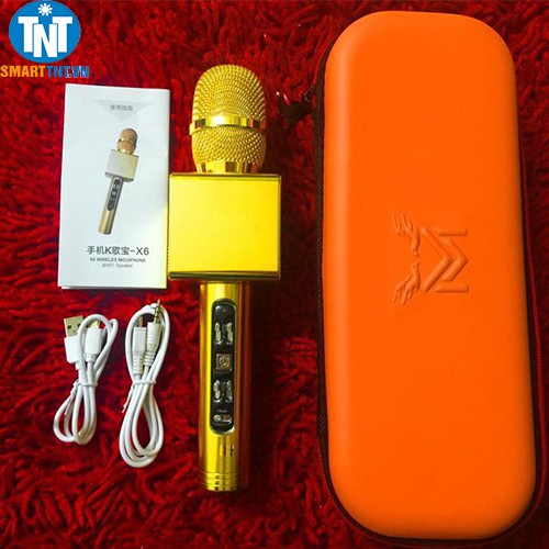 Mic kèm loa bluetooth Karaoke đẳng cấp X6, mic SD-18
