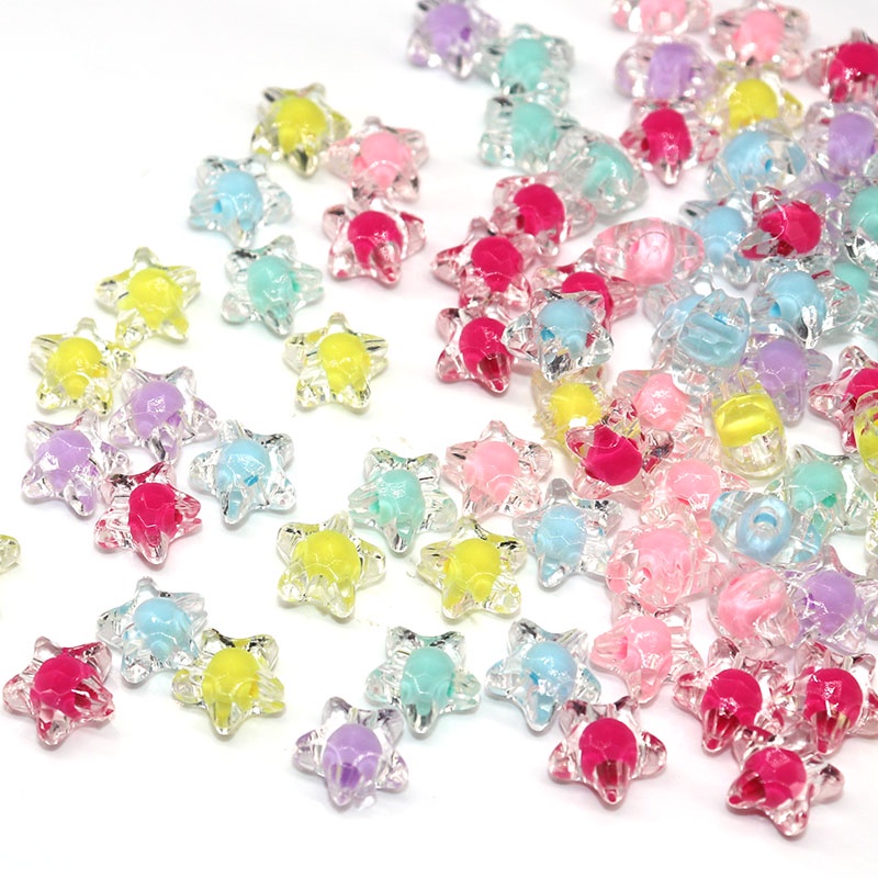 Set 30 hạt ngôi sao nhựa acrylic 10mm dành cho làm đồ trang sức thủ công