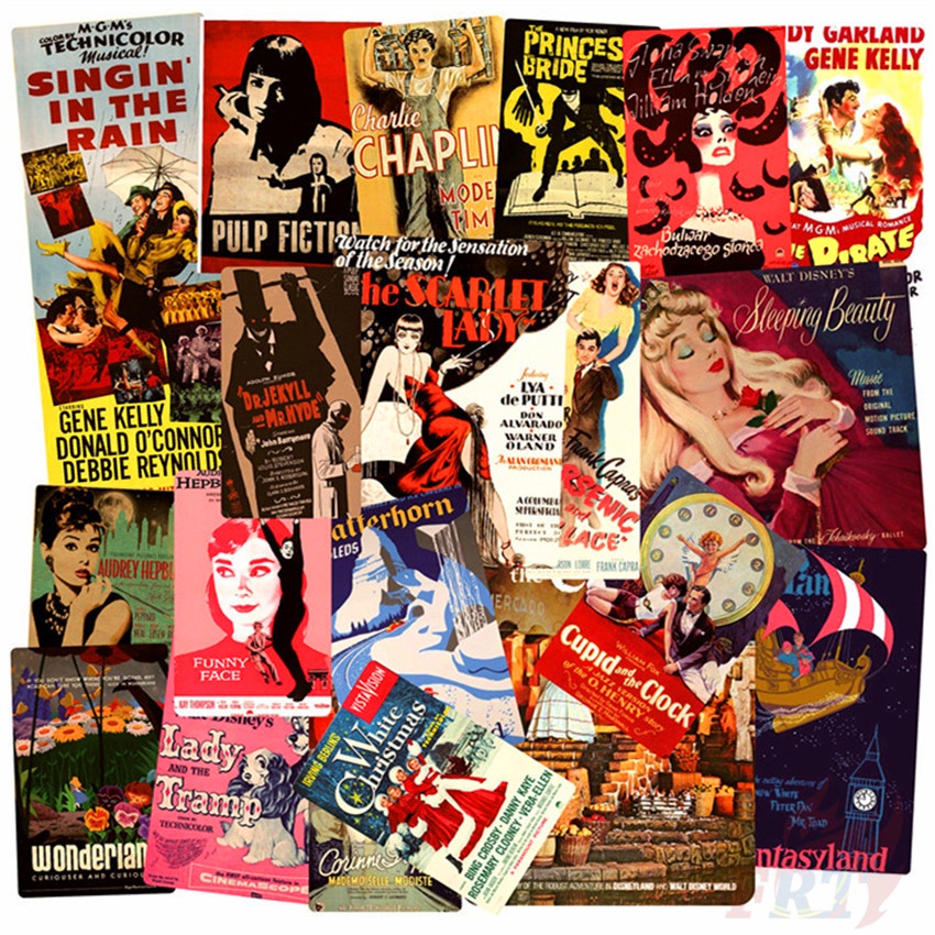 100Pcs/Set ❉ Classical Retro Movie Mixed Mini Poster Stickers ❉ DIY Fashion Waterproof Doodle Decal Stickers