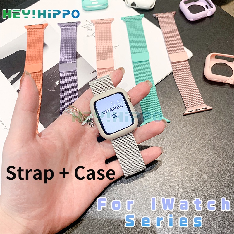 Dây đeo + Ốp bảo vệ thích hợp cho đ/hồ smart Táo đ/hồ Band 44mm 40mm 38mm 42mm iđ/hồ series 6 5 4 3 se 40