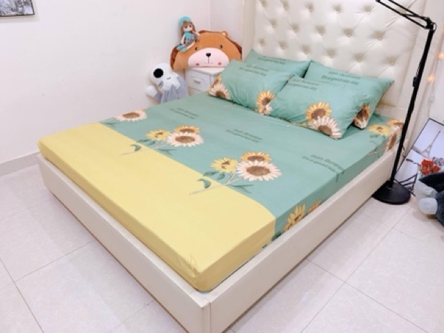 BỘ GA GỐI COTTON POLY 3D - HOA HƯỚNG DƯƠNG