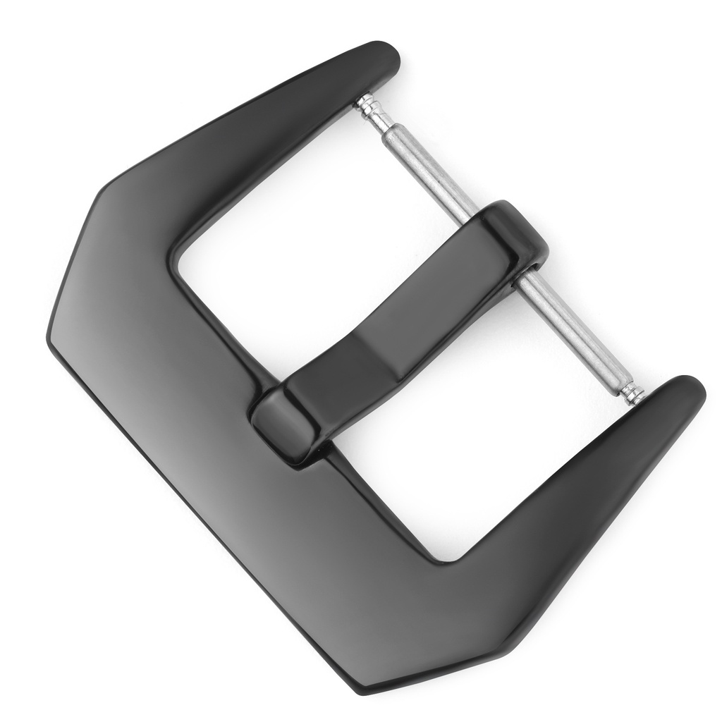 [Phụ kiện đồng hồ] Khóa đồng hồ MS07 thép không gỉ dùng cho dây da SIZE 18  20 22 24mm (Màu Đen-Màu Bạc)