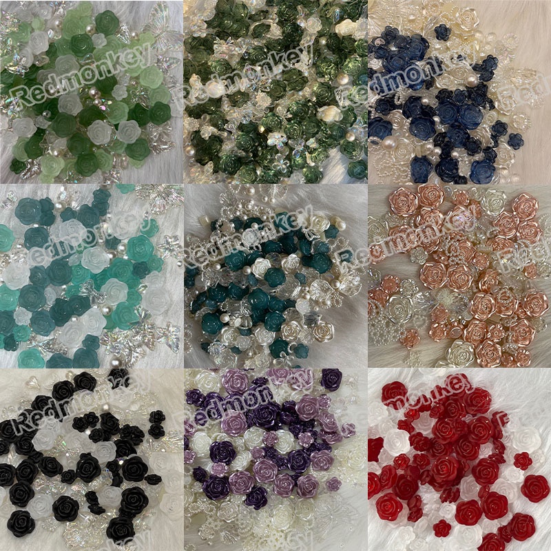 Phụ Kiện Trang Trí Điện Thoại Hình Người Ngoài Hành Tinh/ Bông Hoa/ Ngọc Trai Nhiều Màu Bằng Nhựa ABS DIY