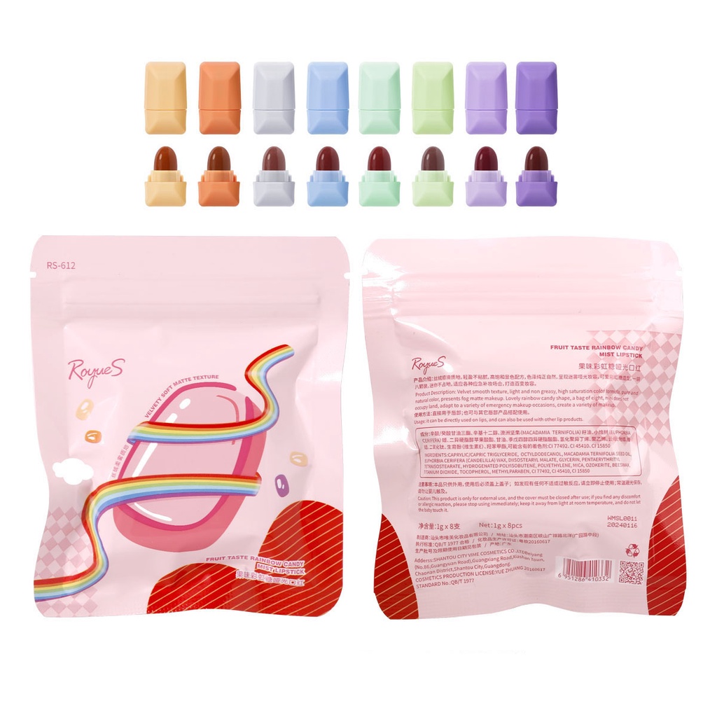 Bộ Son Lì Mini Chống Thấm Nước Lâu Trôi Thiết Kế Hình Viên Con Nhộng