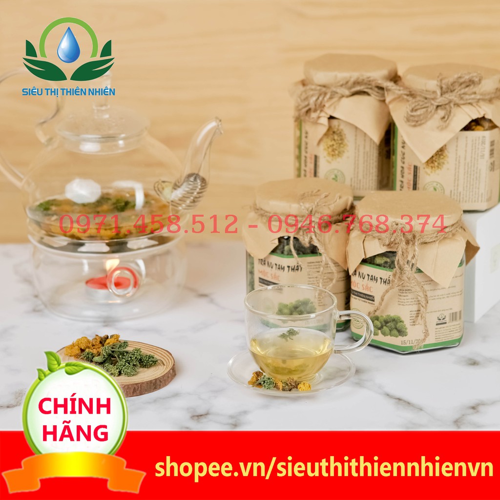 Set quà 13: Trà Hoa Cúc Vàng Nhỏ, Tâm Sen, Nụ Tam Thất Mộc Sắc cao cấp, quà biếu tết, quà tặng sức khỏe