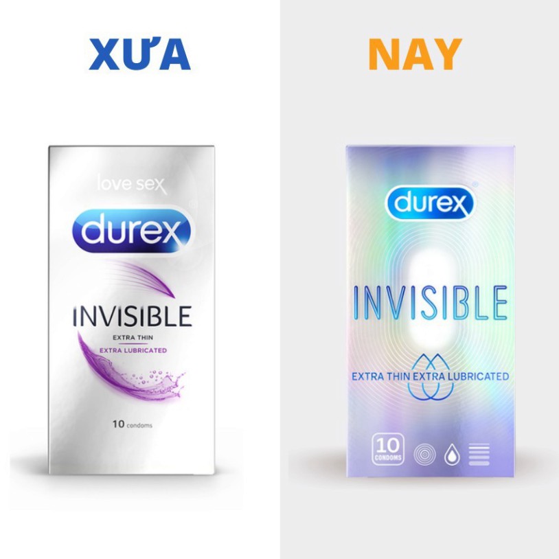 [Bán Chạy] Bao Cao Su Durex Invisible Hộp 10c - Bcs Siêu Mỏng Chân Thực Từng Chuyển Động. Mỏng Vô Hình Tình Thăng Hoa.