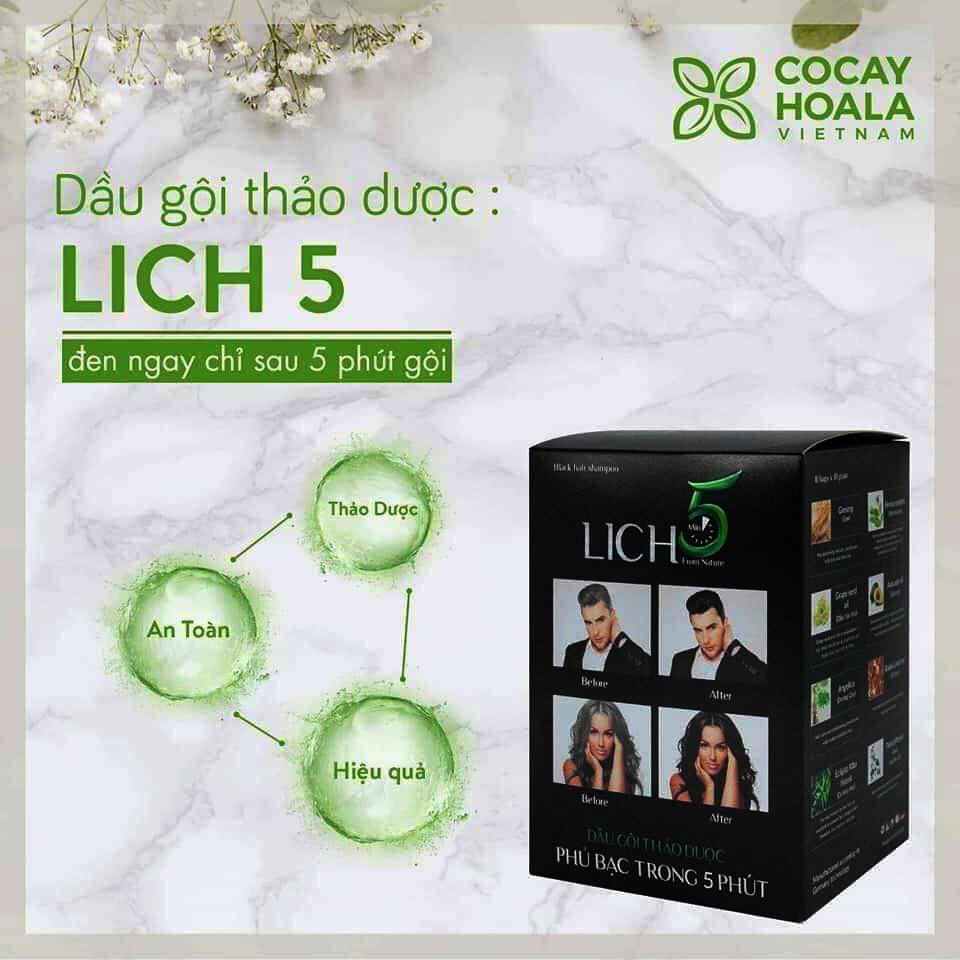 Dầu Gội Nhuộm Tóc Thảo Dược Lich5 Hộp 10 gói