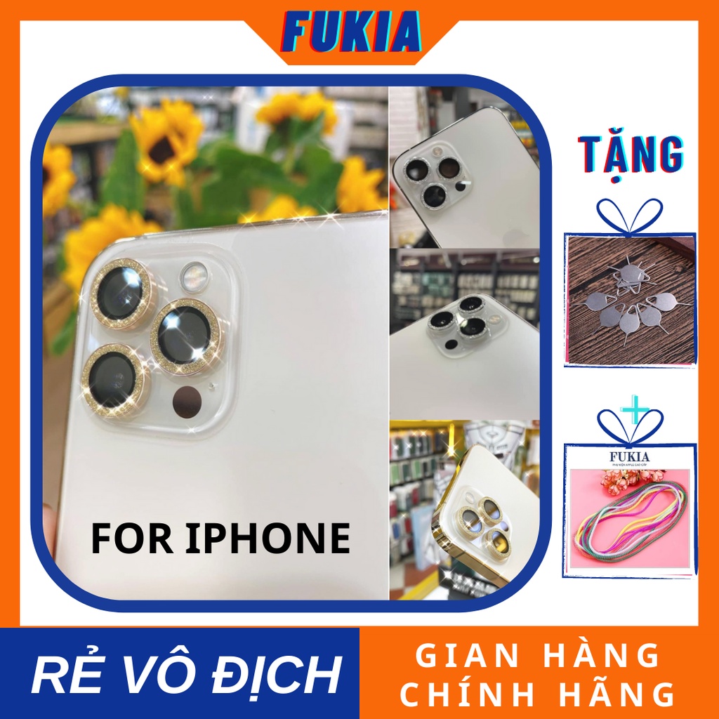 Cường lực Camera KUZOOM BLING DIAMOND dành cho iphone 12 Mini/ 12 Max/ 12 Pro / 12 Promax