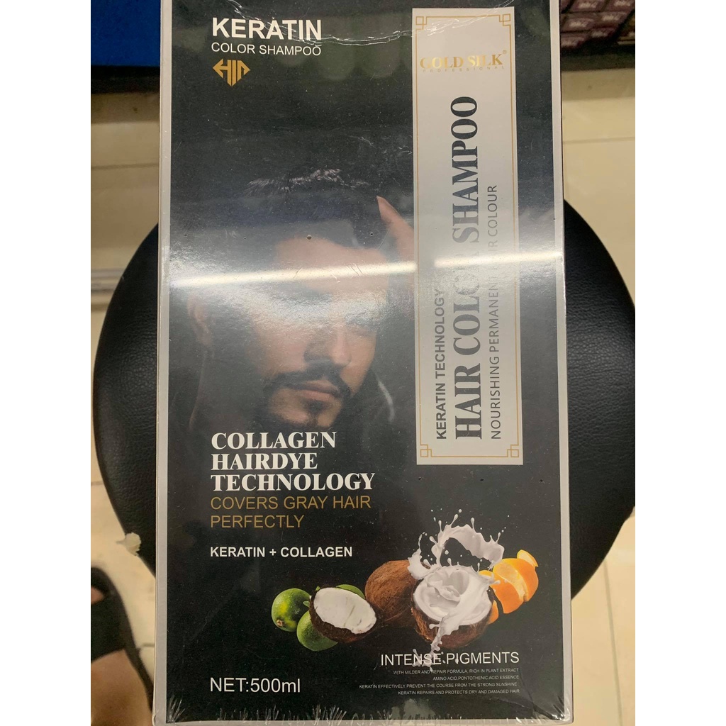 Dầu Gội Đen Phủ Bạc GOLD SILK 500ml