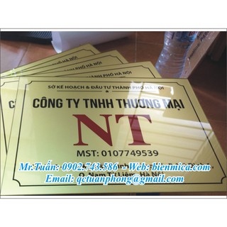 Biển Công Ty Mica - KT 30x40cm - In Logo theo yêu cầu