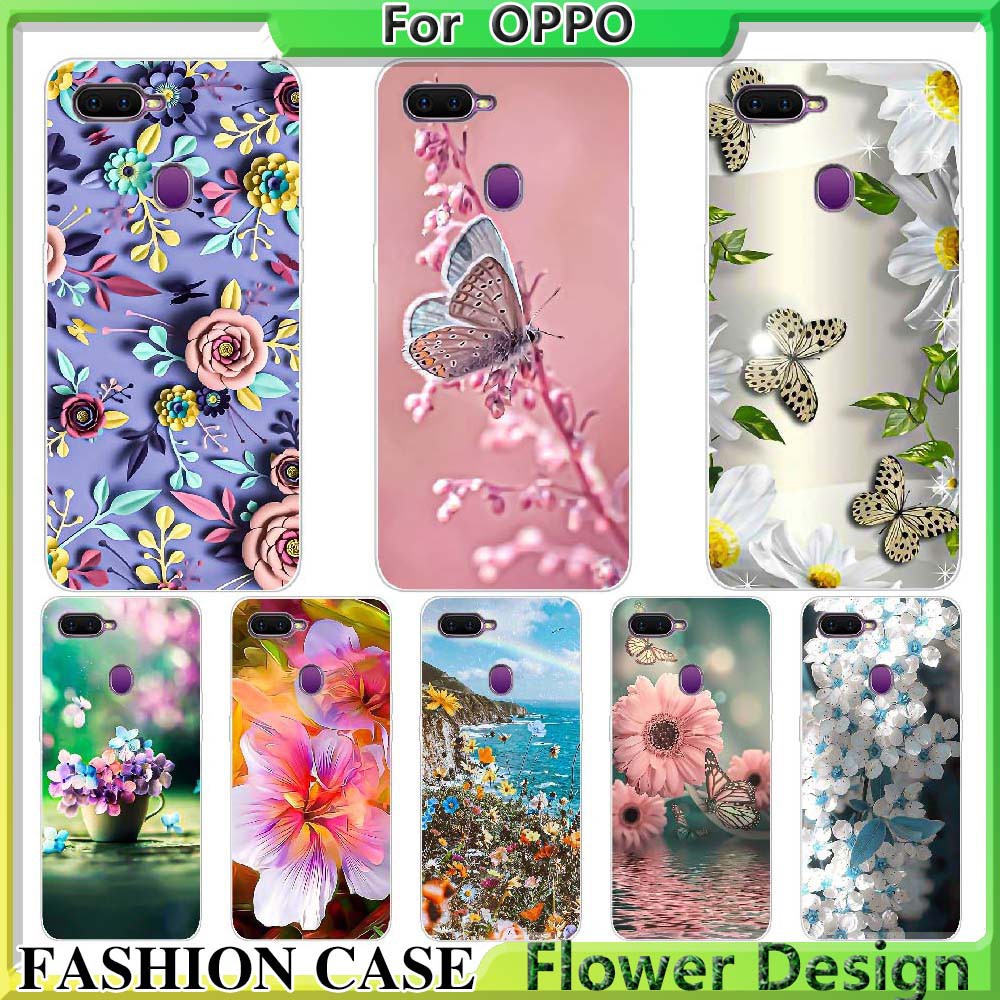 Ốp Lưng Điện Thoại Tpu Silicon Mềm Họa Tiết Hoa Cho Oppo F5 F5 Youth F7 F9 F9 Pro F11 F11 Pro