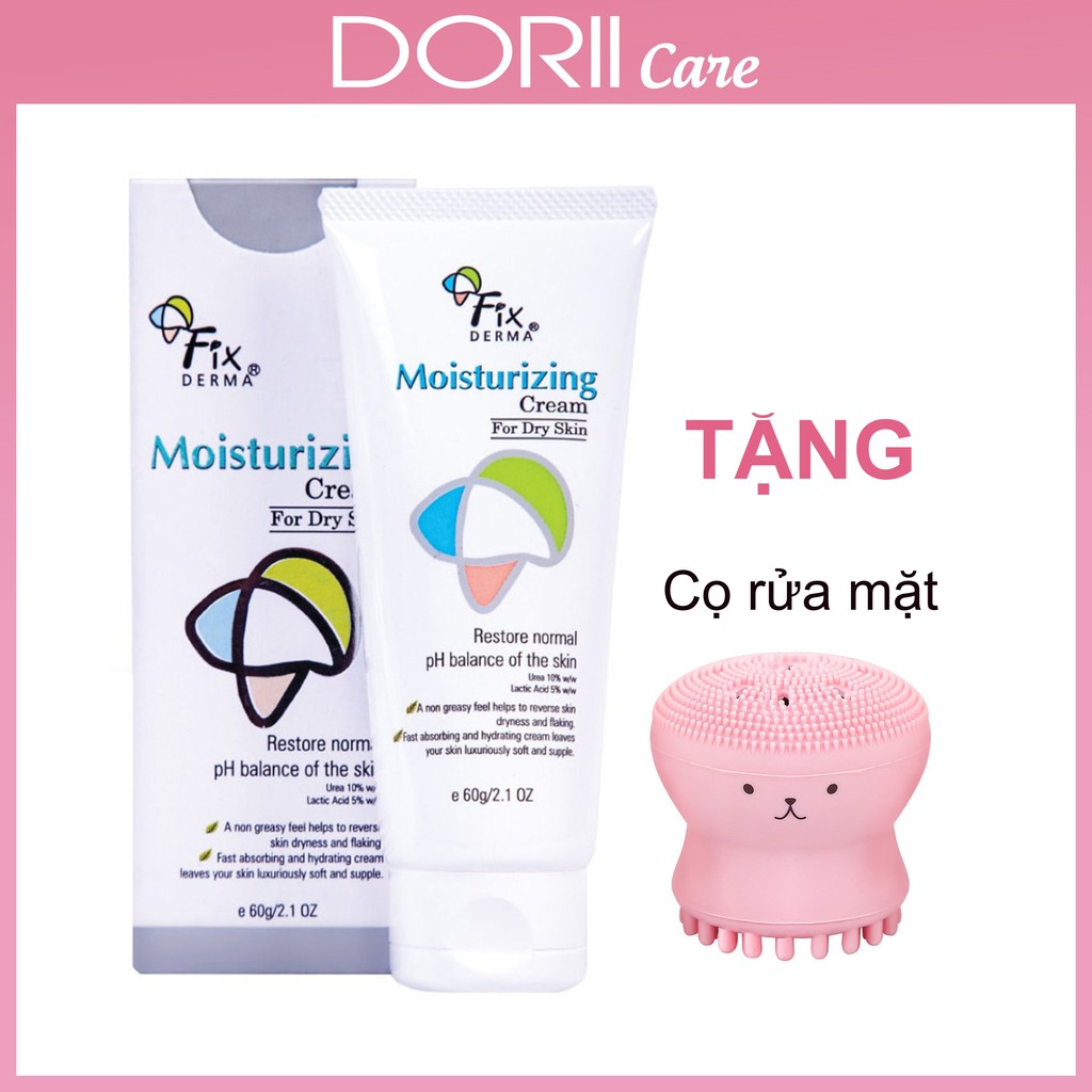 Fixderma Kem Giữ Ẩm Cho Da Khô Bong Tróc Moisturizing Cream 60g (TẶNG CỌ RỬA MẶT)