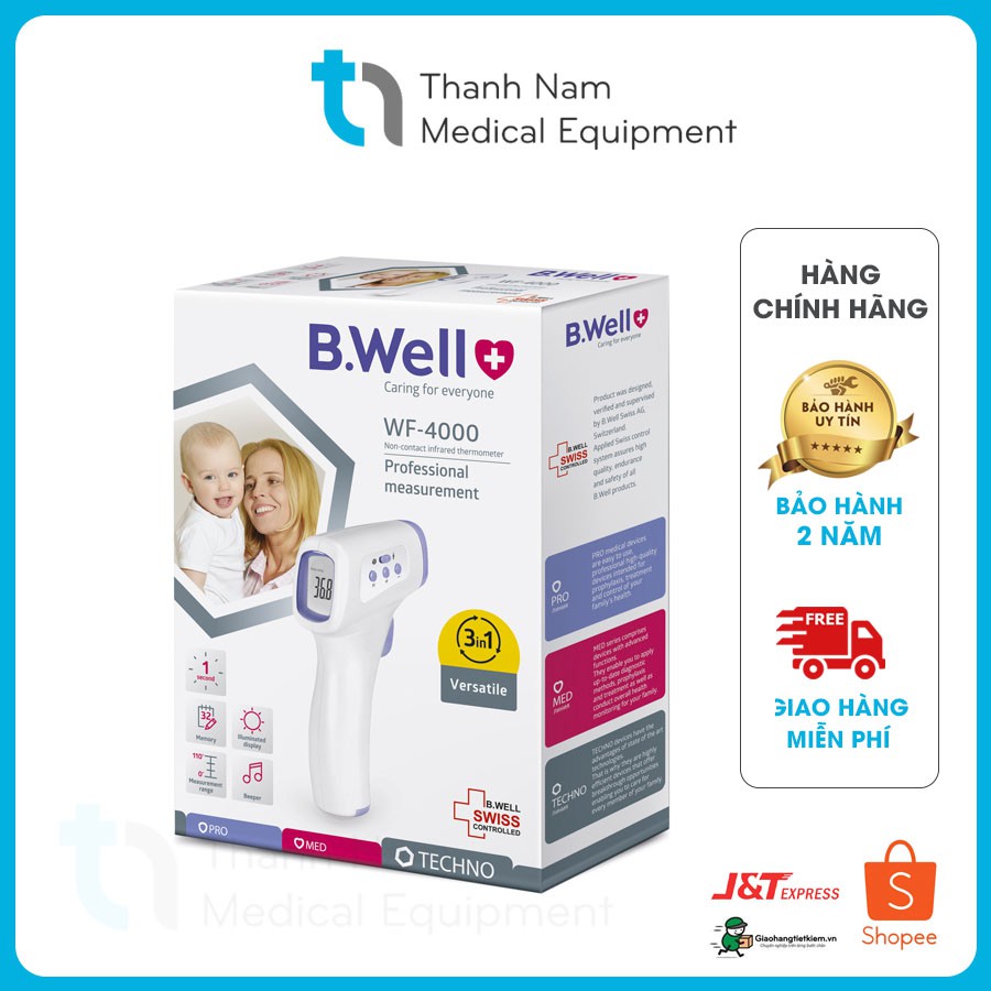 [NHẬP KHẨU THUỴ SĨ] Nhiệt Kế Hồng Ngoại Bwell WF4000 BẢO HÀNH 2 NĂM