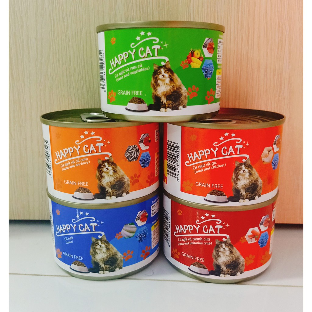Thức ăn cho mèo pate Happy Cat 160g đủ vị cho mèo con mèo lớn mèo kén ăn bổ sung thị và rau củ- Thaivucattery