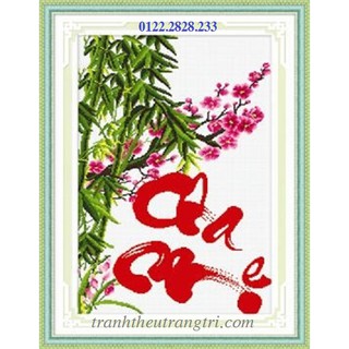 Tranh thêu thành phẩm cha mẹ 65x45cm p8484