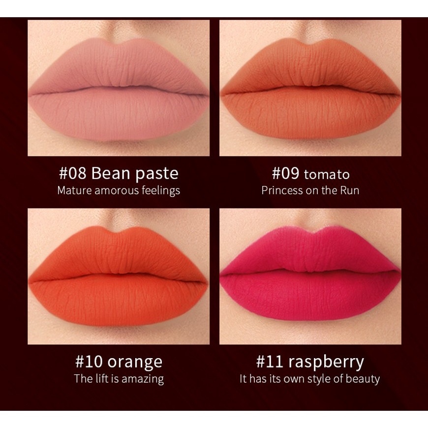 [Hàng mới về] Son nhung mịn lì 12 màu tùy chọn chống thấm nước không dính cốc tiện dụng