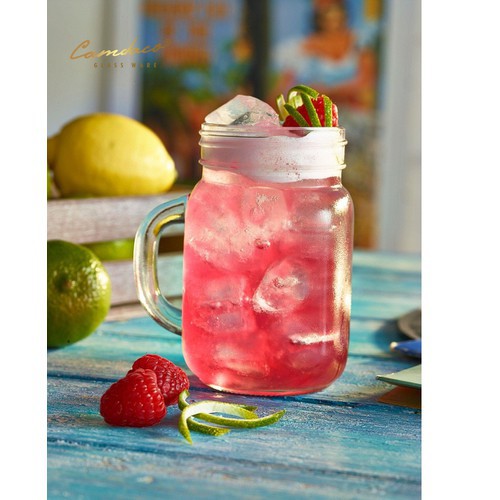 (COMBO 2SP) Ly thủy tinh trà sữa có quai nắp nhôm 470ml