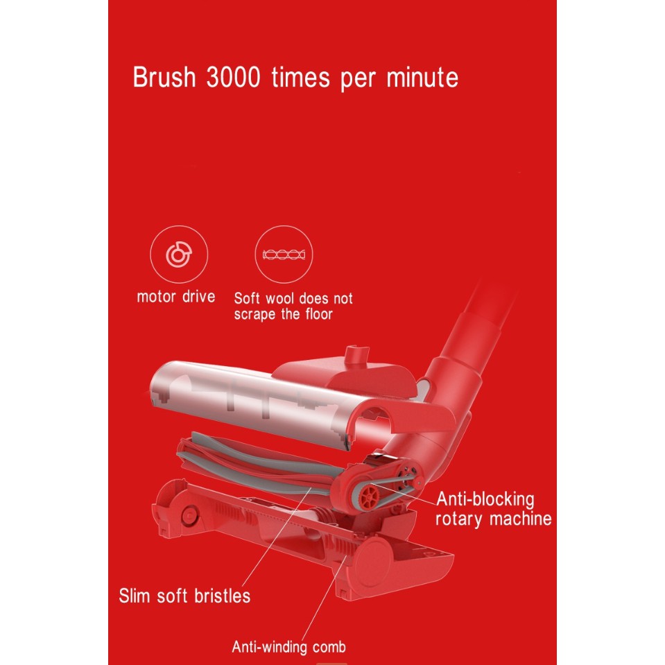 [Mã ELMS5 giảm 7% đơn 300K] (Tặng lọc dự phòng) Máy hút bụi không dây Deerma VC21 (Red Edition) | BigBuy360 - bigbuy360.vn