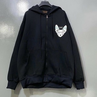 Áo hoodie,áo khoác hoodie nỉ nam nữ chất thun nỉ mềm mịn from rộng in hình mặt mèo ( có khóa kéo)